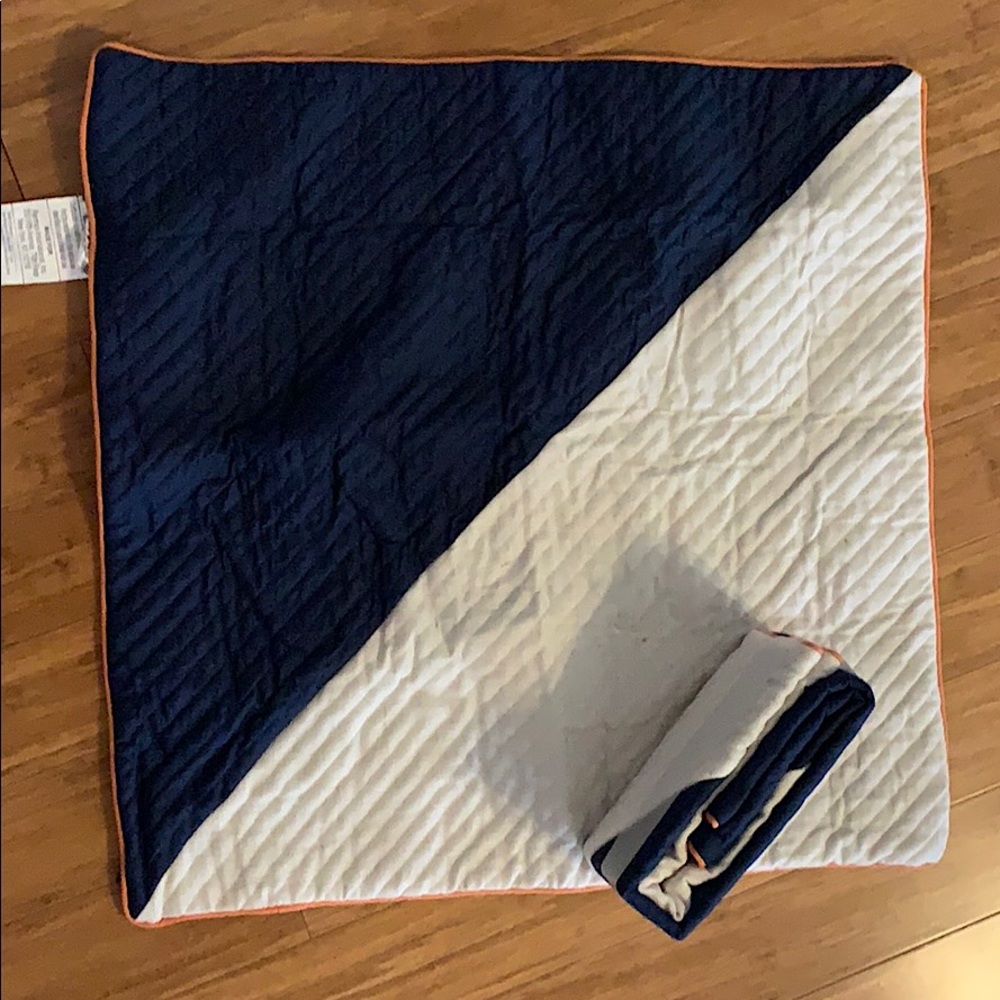 2 Navy European Shams cover
